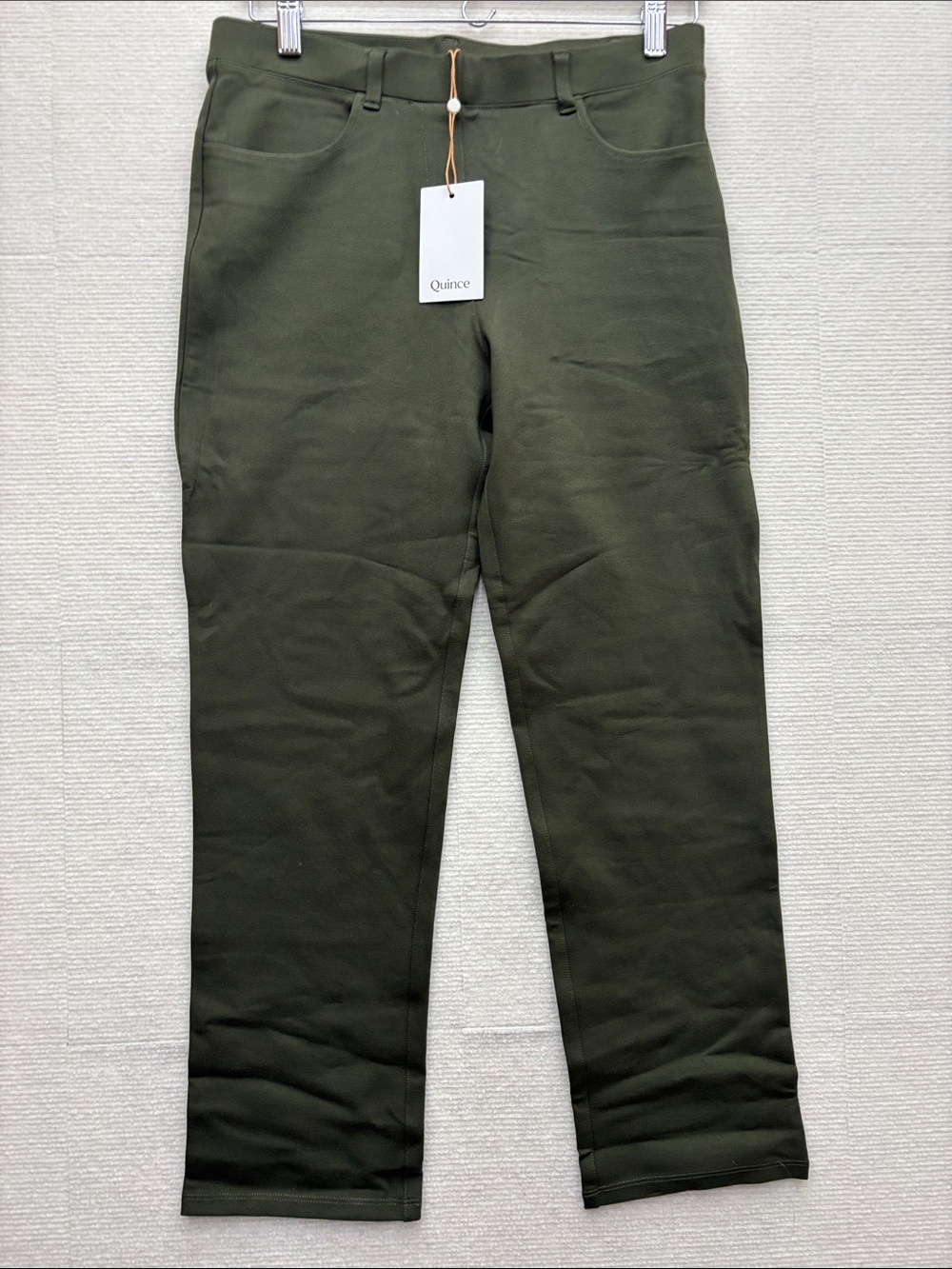 New Quince | medium Dark Olive Stretch Chinos